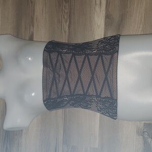 Maidenform nude beige black lace waist trainer shaper girdle XL